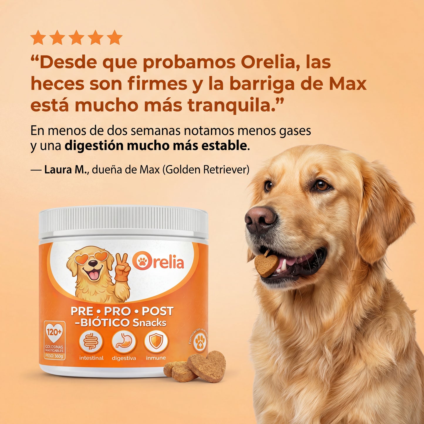 120 snacks triple-bióticas para el intestino, sistema inmunitario y digestión
